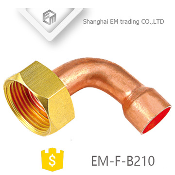EM-F-B210 Codo de tubo de cobre con rosca hexagonal